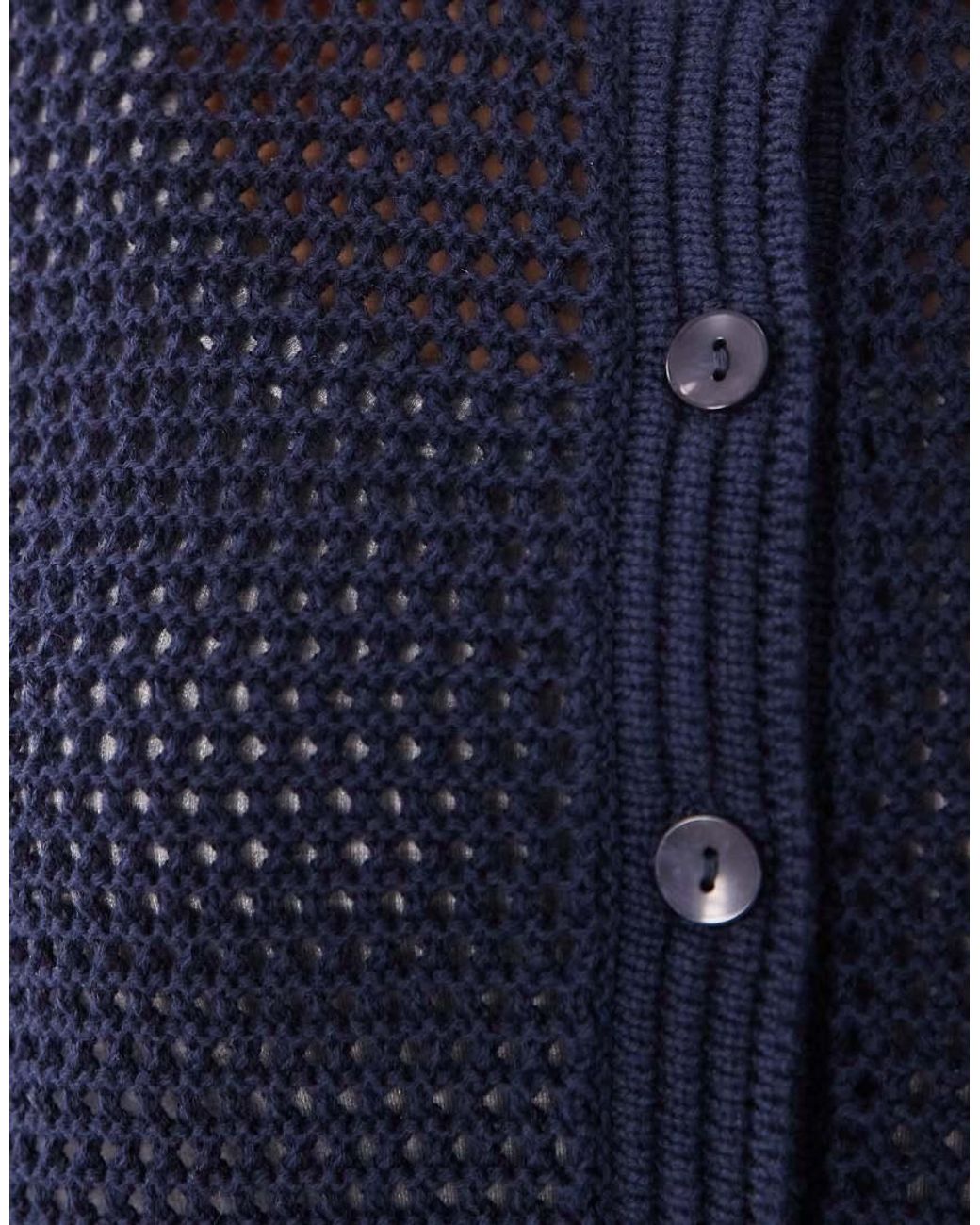 Jdy Blue Open Knit Short Sleeve Cardigan