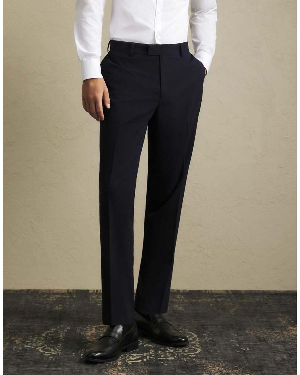 River Island Natural Slim Fit Tailored Suit Trousers for men