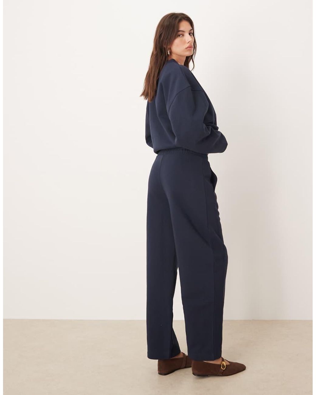 ASOS Blue Premium 500Gsm Seamed Barrel Leg Jogger