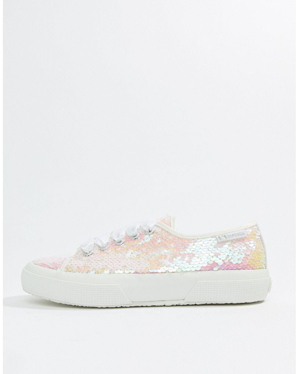 Superga 2750 Iridescent Sequin Sneakers in White Lyst UK