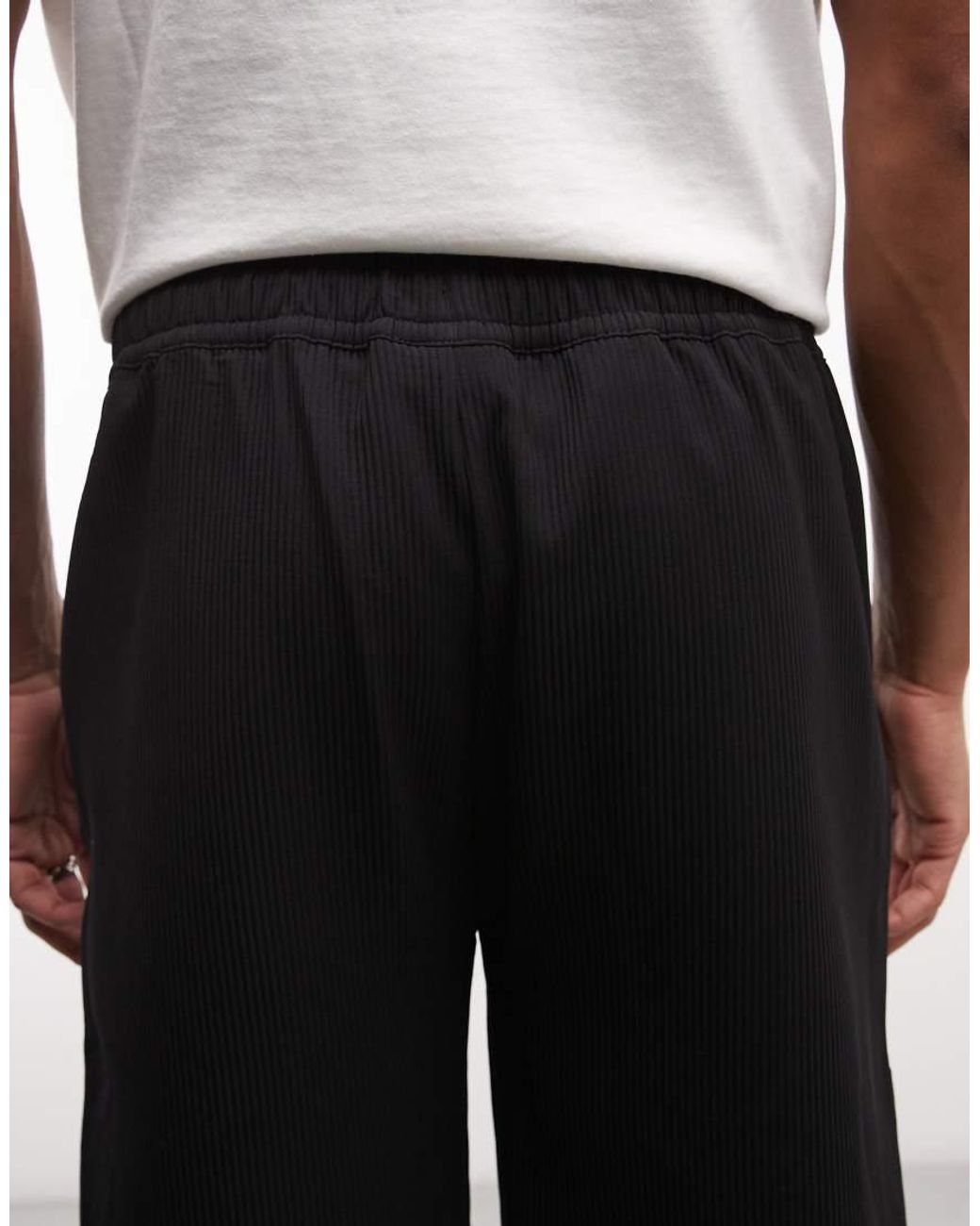 PEGADOR Black Troy Plissee Relaxed Fit Trousers for men