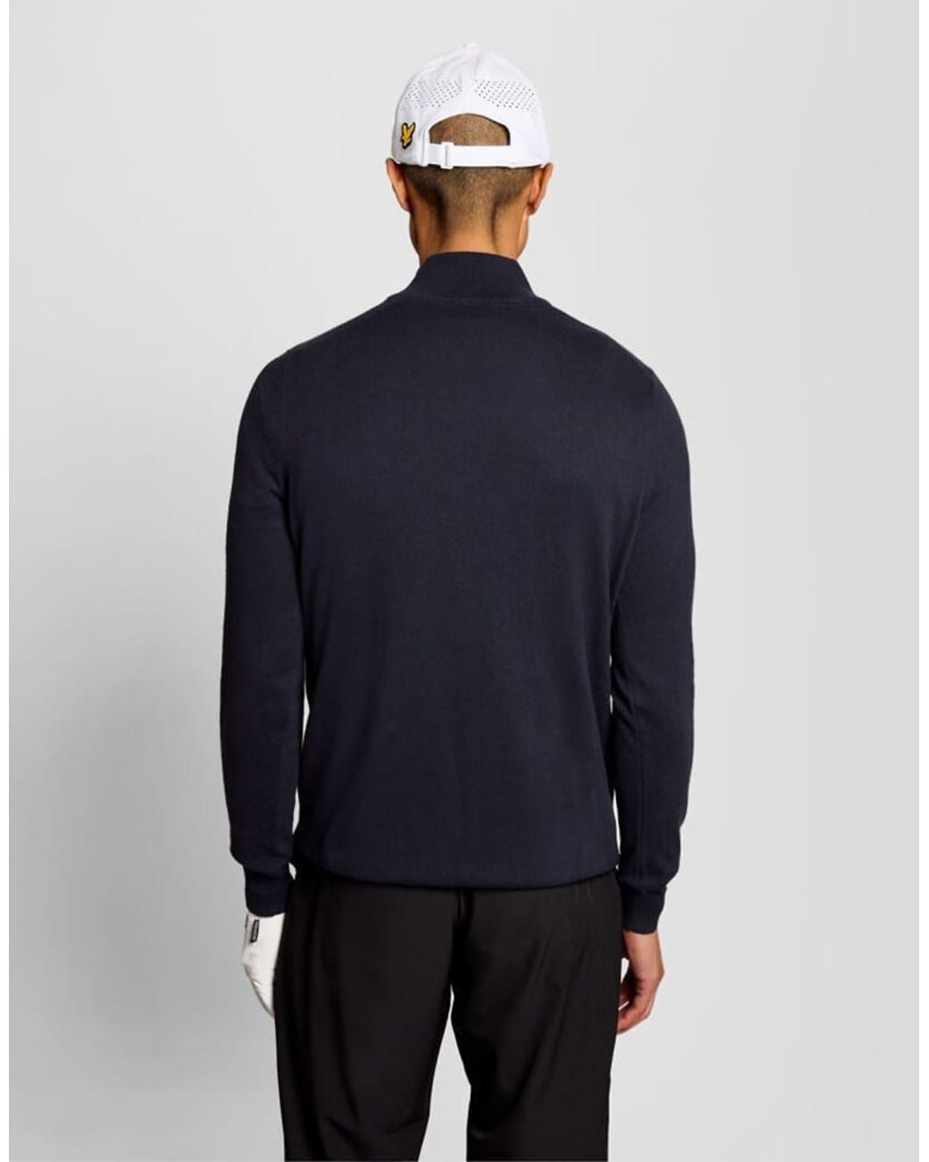 Lyle & Scott Blue Mid Knits Golf Polyblend Quarter Zip Jumper for men