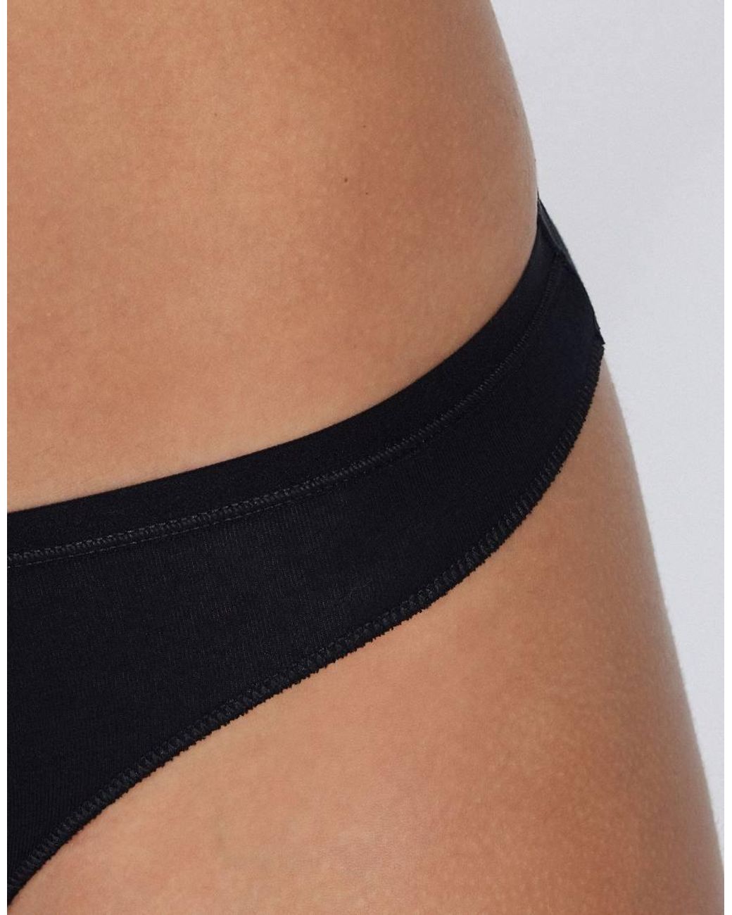 Tezenis Black Cotton G-String