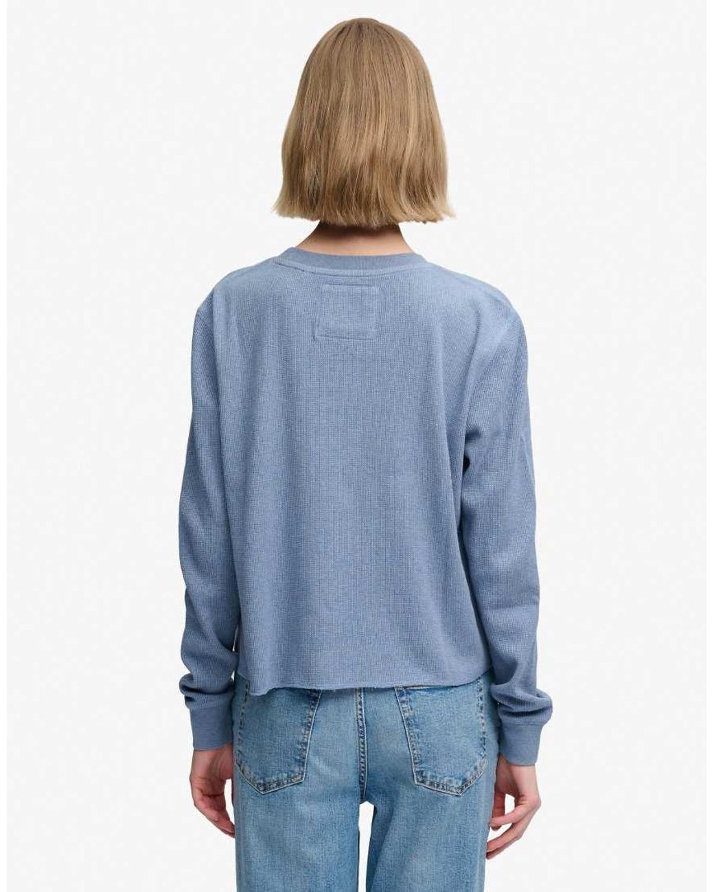 Superdry Blue Athletic Essential Graphic Long Sleeve Top