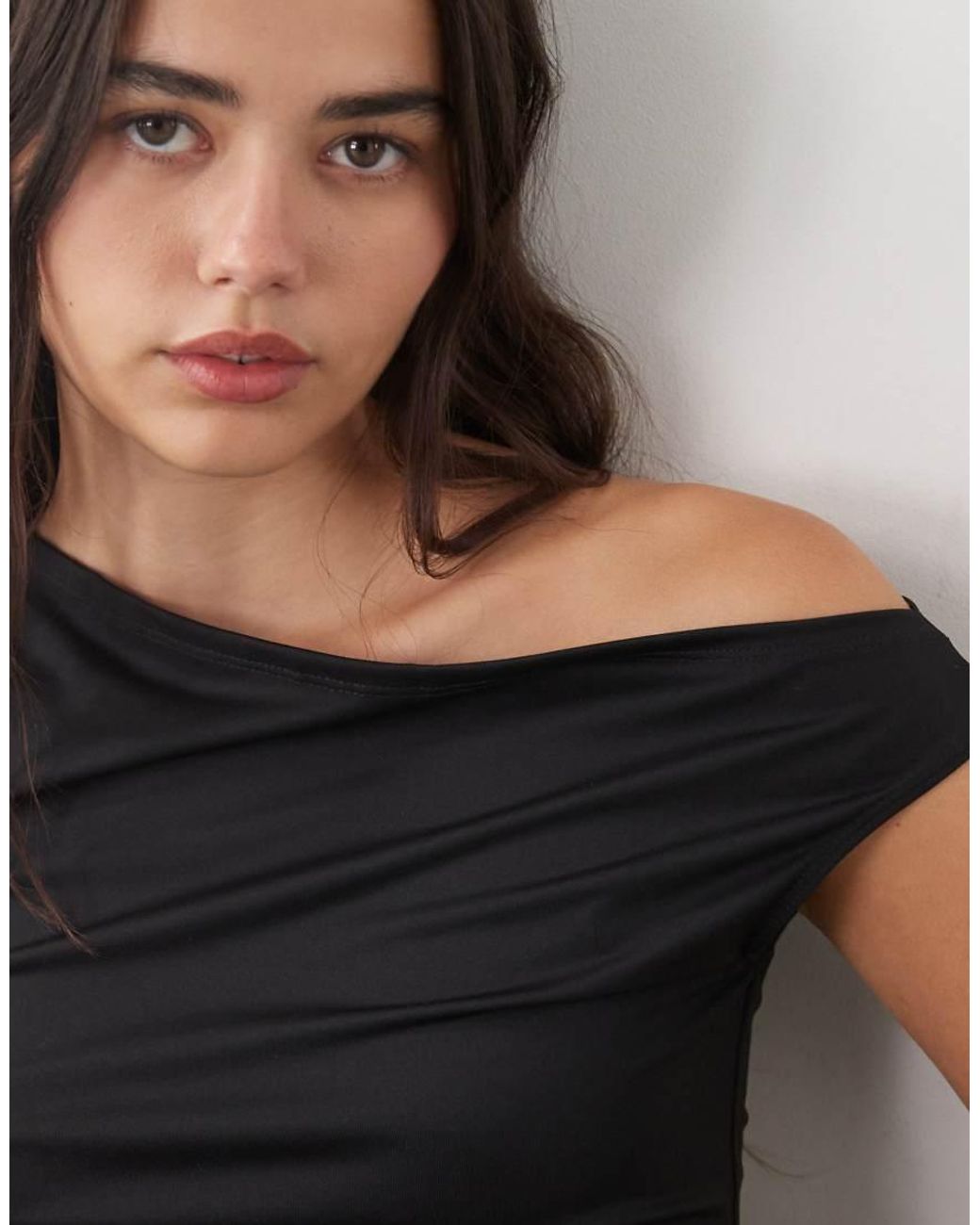 Weekday Blue Asymmetric Shoulder Top