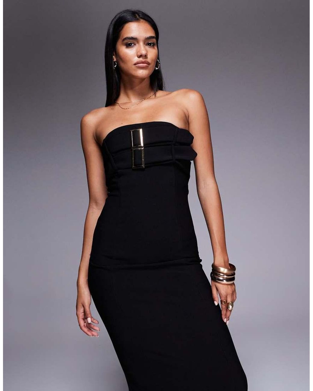 River Island Blue Belted Midi Dress