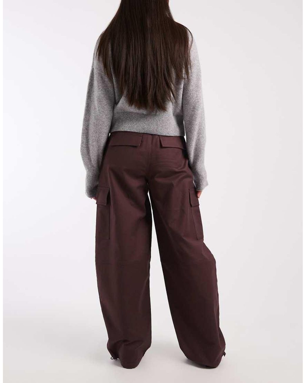 ASOS Red Balloon Pants With Utility Pocket Details