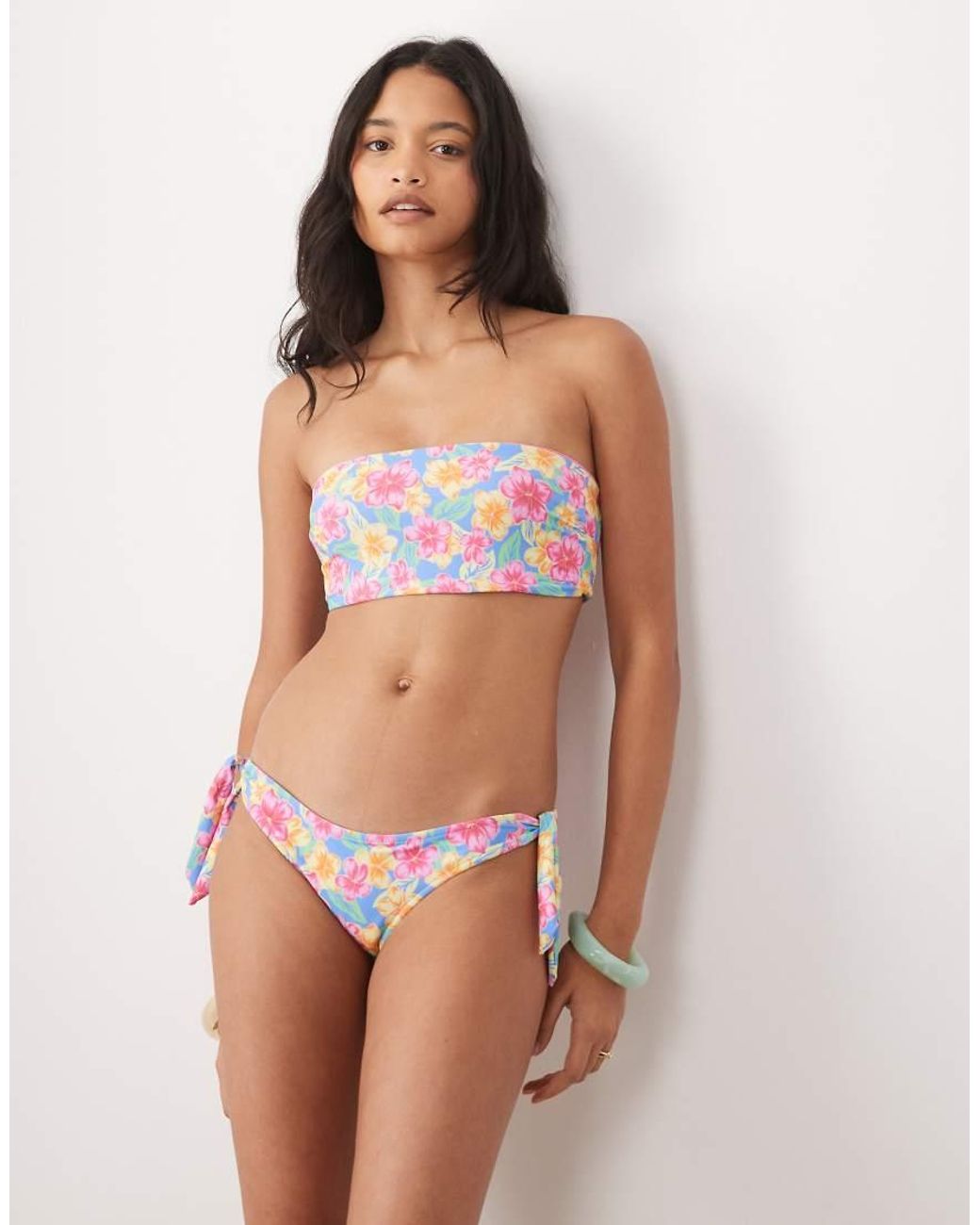 Rip Curl Pink Rip Curl Floral Print Tieside Bikini Bottom