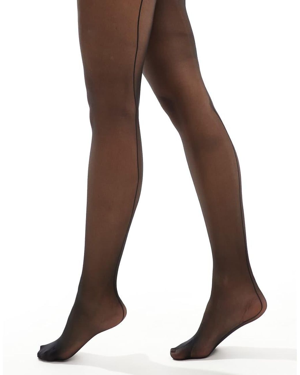 Lindex Black 20 Denier Back Stripe Detail Tights