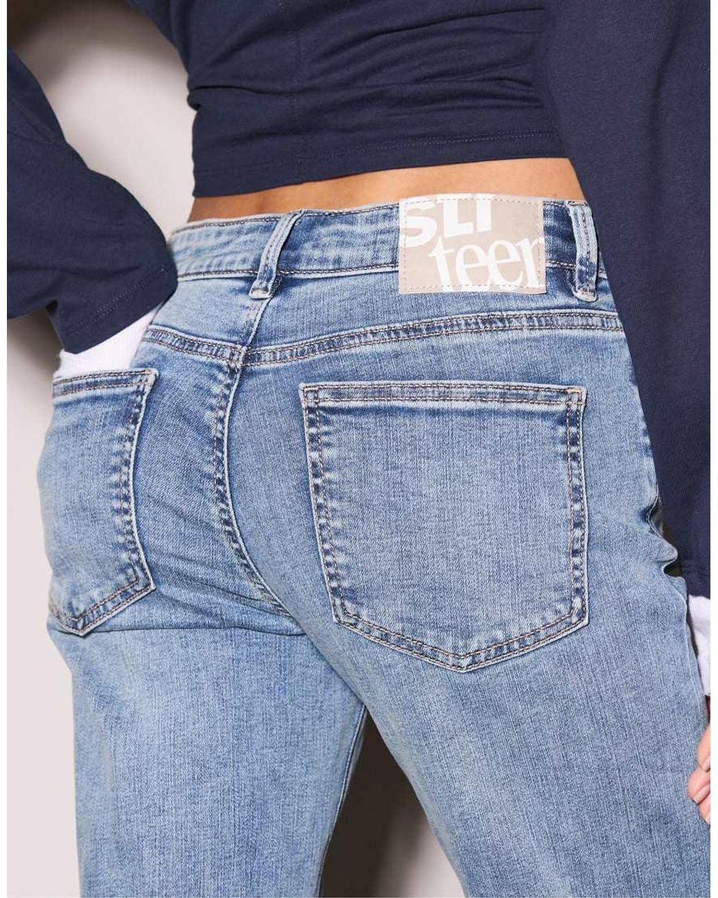 Stradivarius Blue Low-rise Bell Bottom Jeans