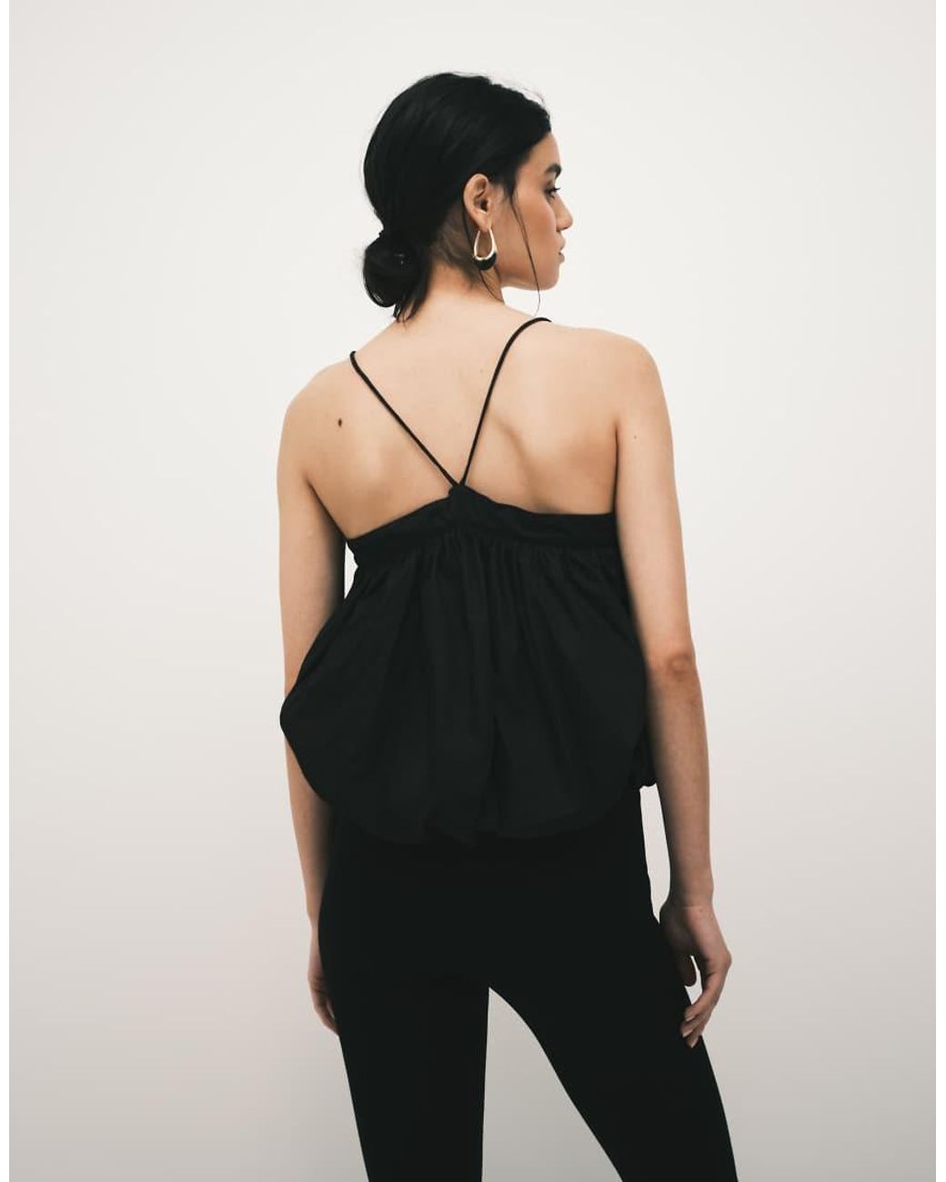 ASOS Black Halter Bubble Hem Top