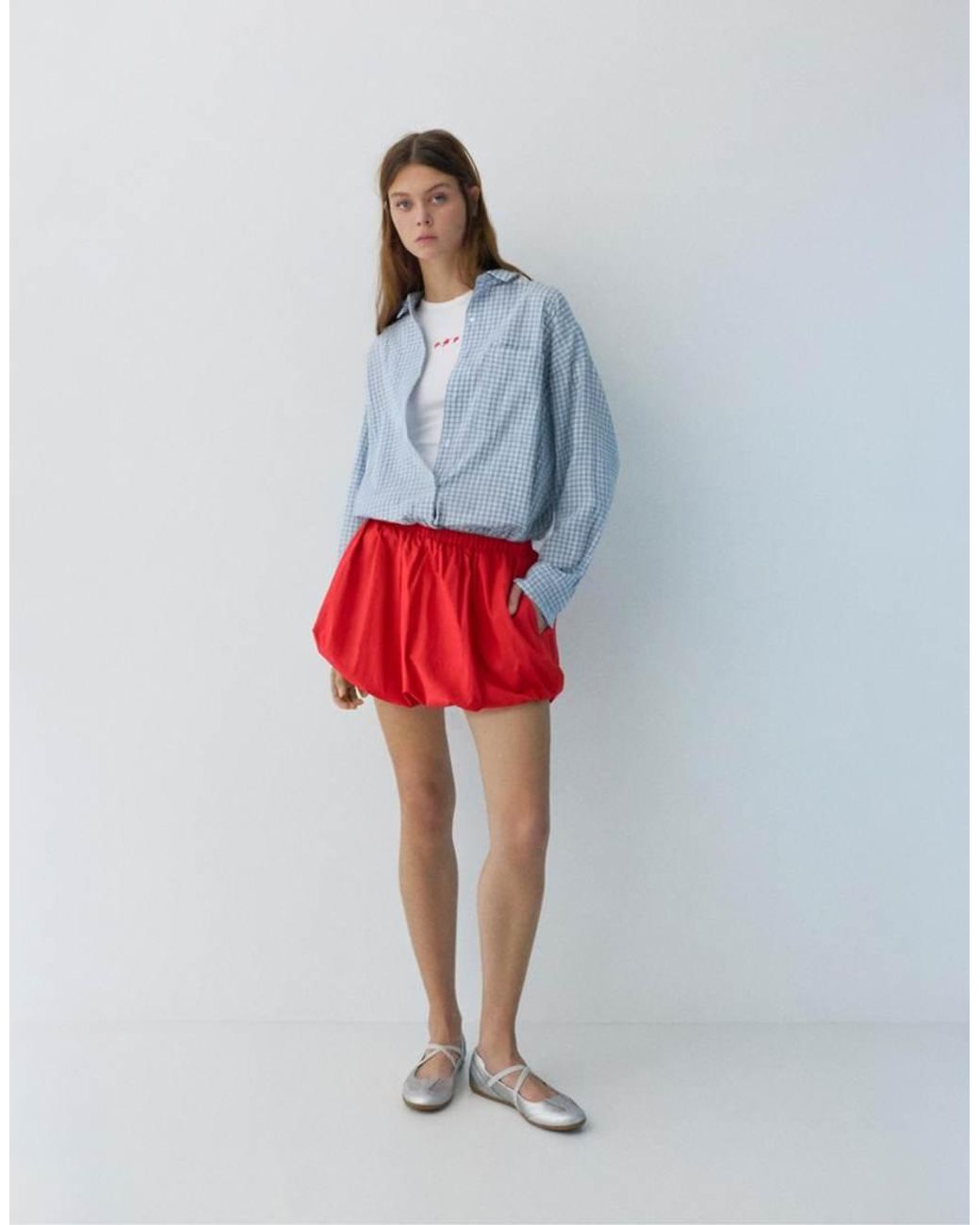 Pull&Bear Mini Ballonrok in het Blue