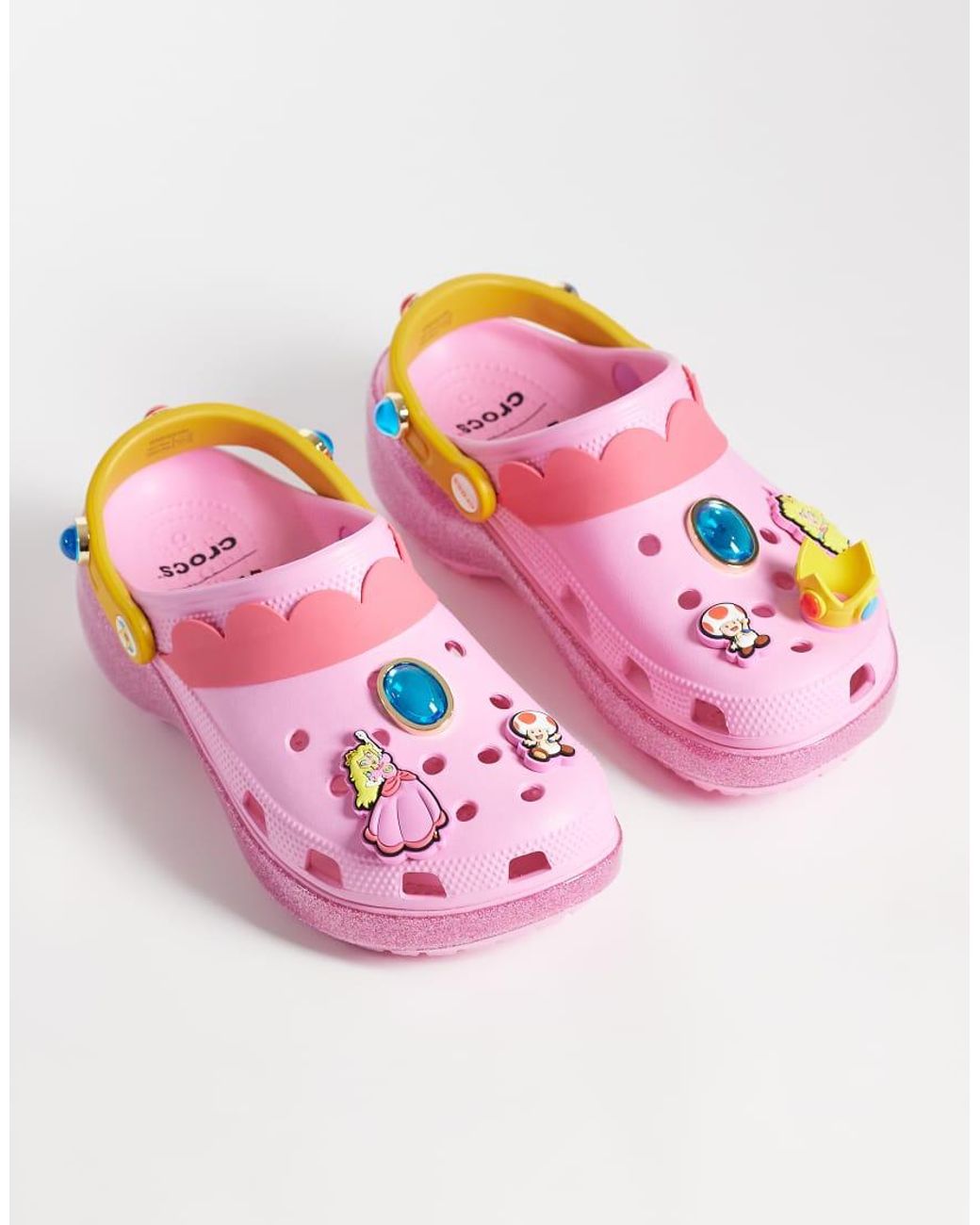 CROCSTM Pink Princess Peach Classic Platform Clogs