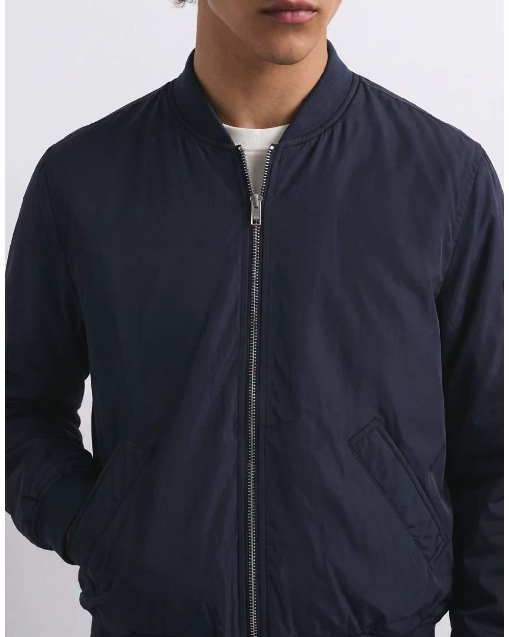 Bomber Imbottito Scuro di Pull&Bear in Blue da Uomo