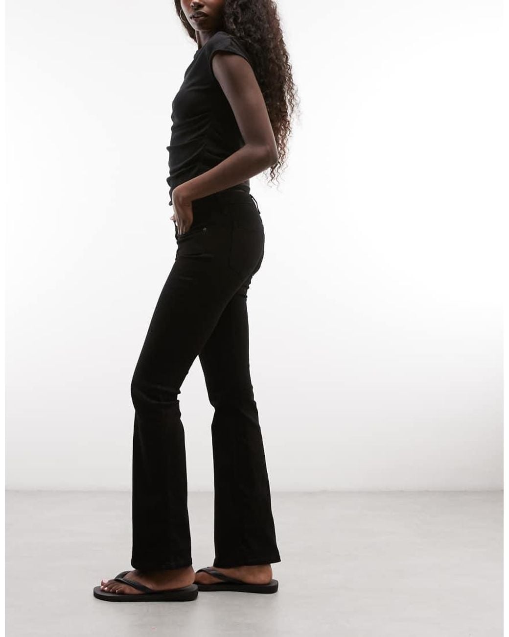 Weekday Black Low Waist Skinny Flare Jeans