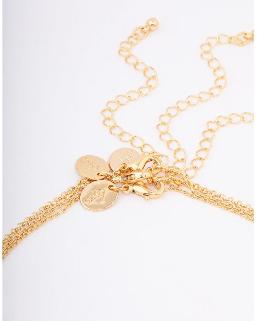 Lovisa White Plated Trio Layered Molten Disc Necklace