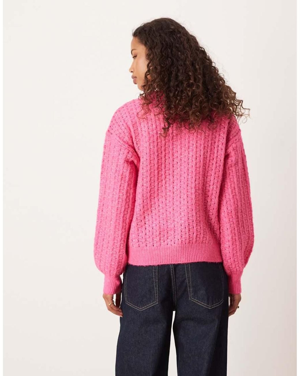 Vila Red Diagonal Stitch Knitted Jumper