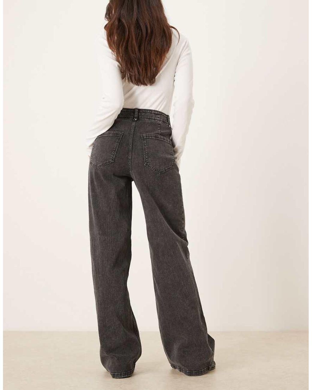 Vila Multicolor Wide Leg Jeans With Seam Front Details