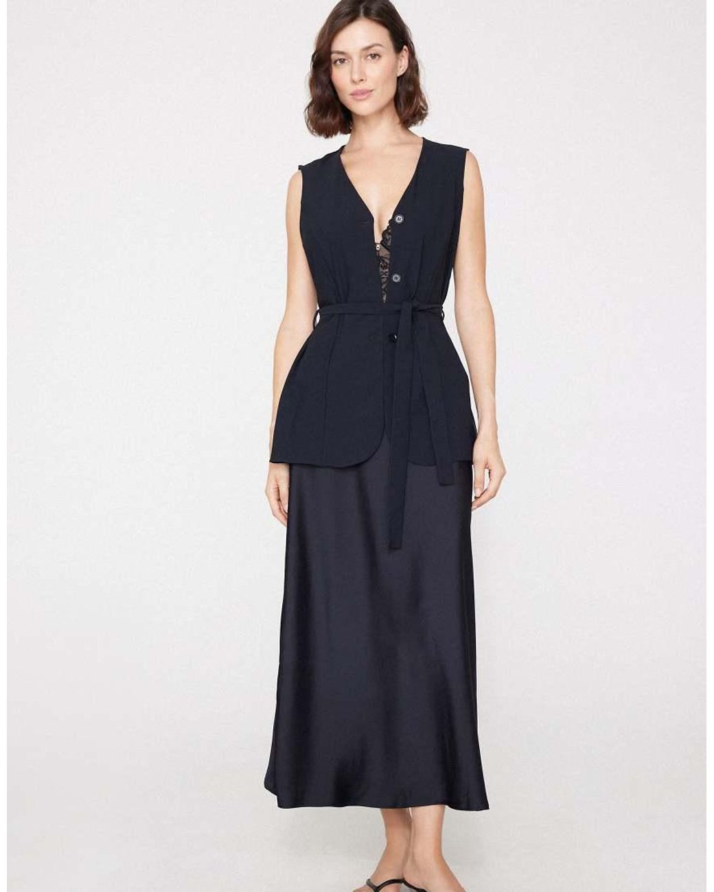 Tezenis Blue Long Satin Bell Skirt