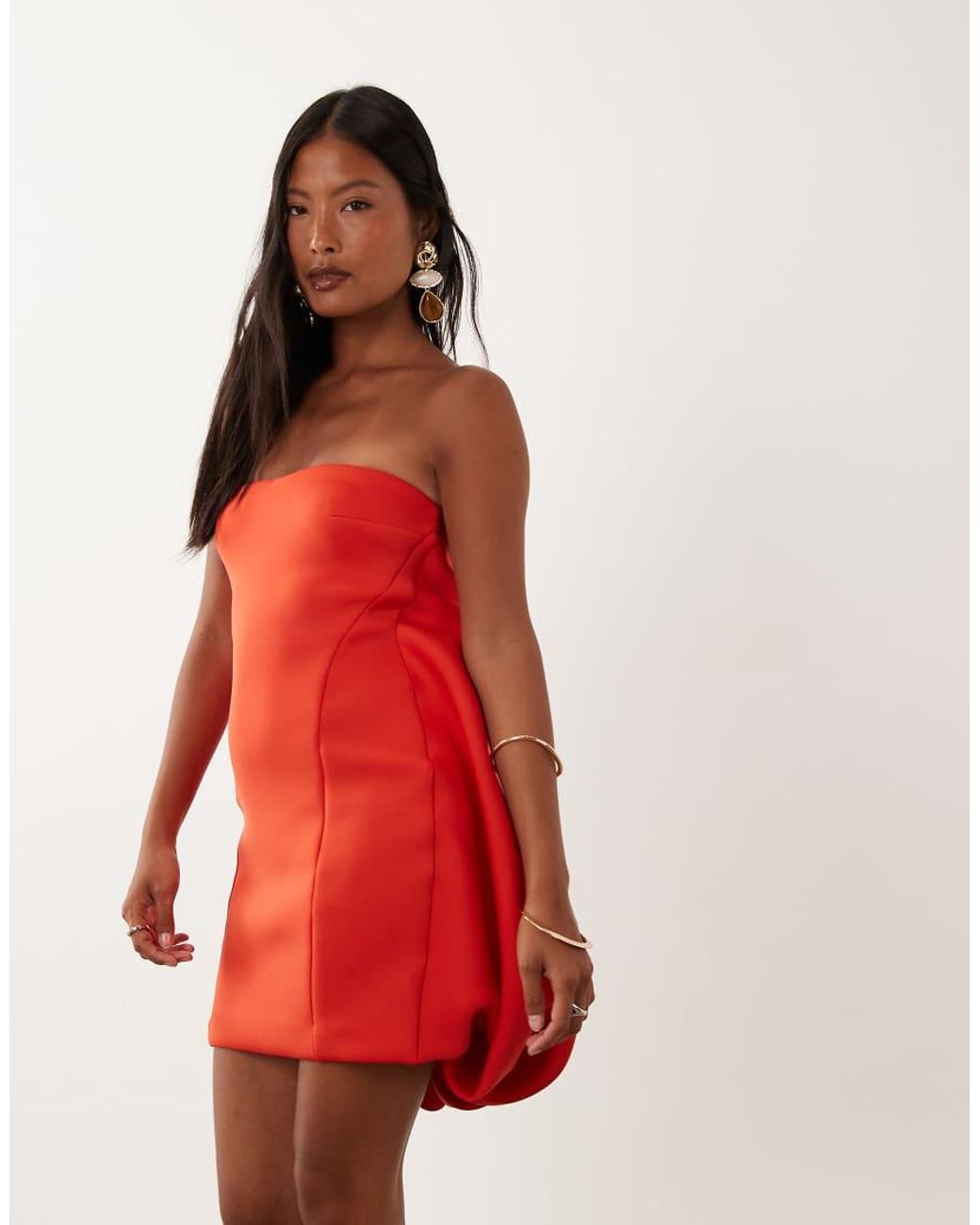 ASOS Red Asos Design Petite Bubble Mini Dress