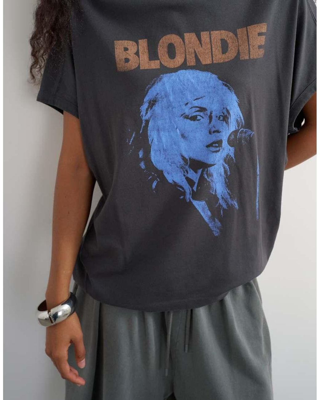 TOPSHOP Multicolor Oversized 'blondie' Graphic Tank Circle Tee