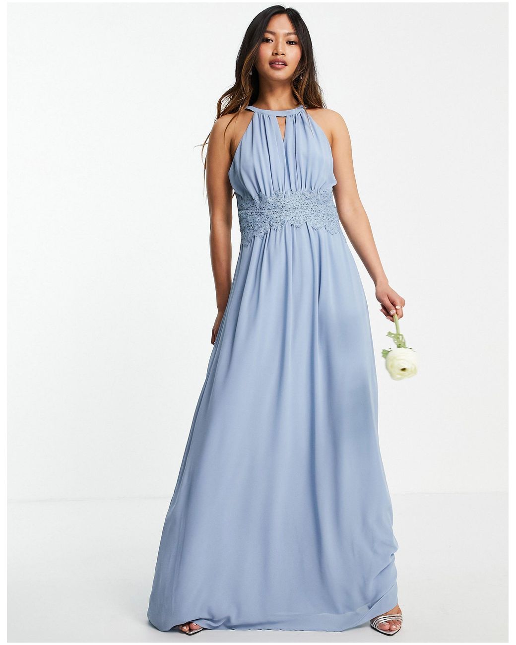 Vila Bridesmaid Maxi Halterneck Dress in Blue | Lyst Canada