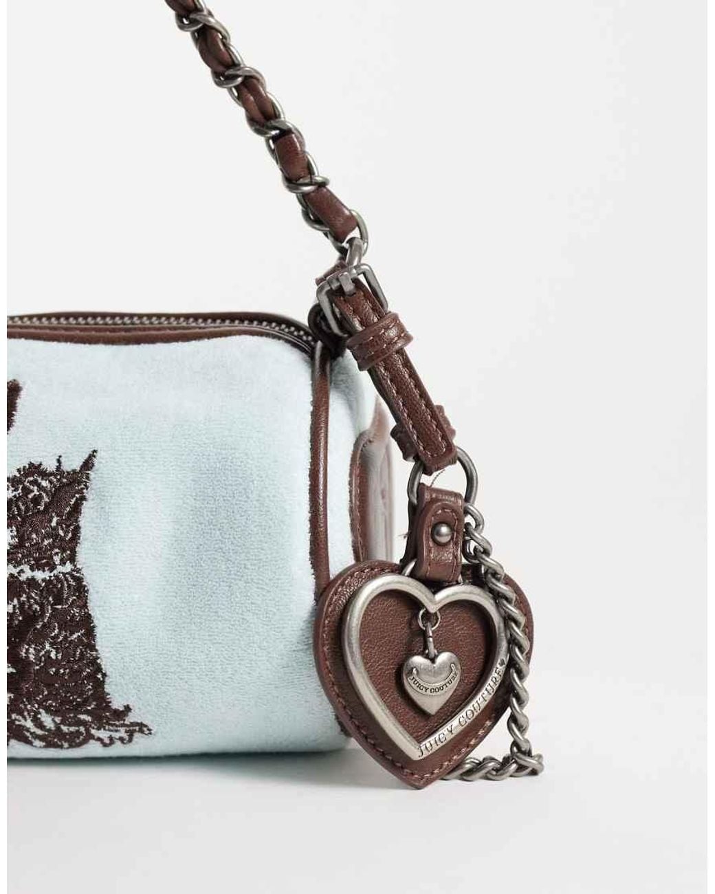 Juicy Couture White Logo Barrel Shoulder Bag With Charm Detail