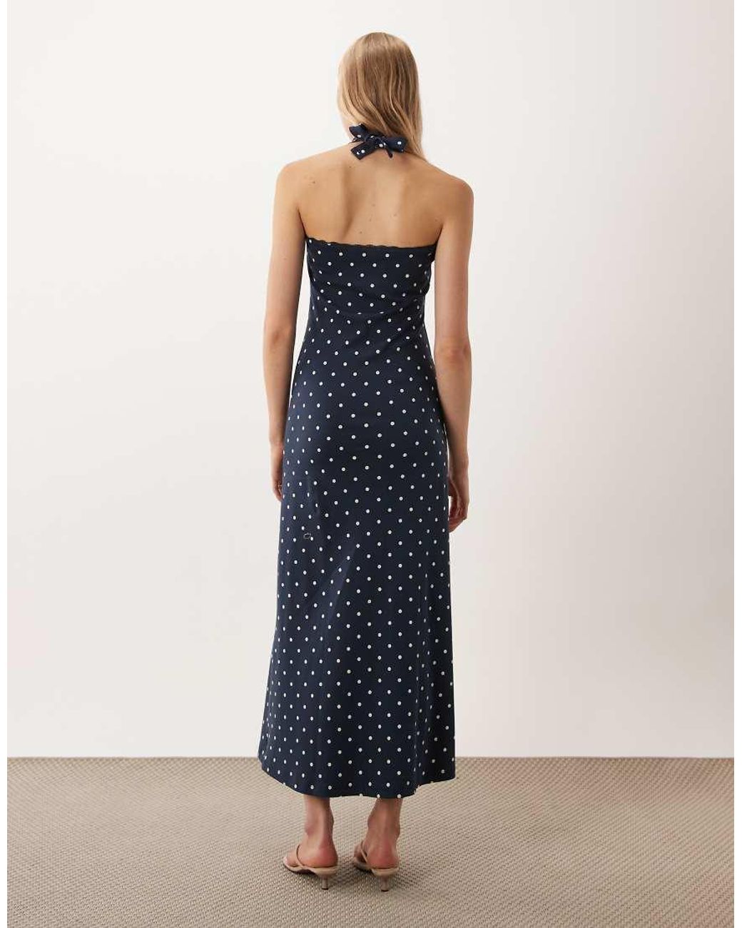 Miss Selfridge Blue Halterneck Maxi Dress