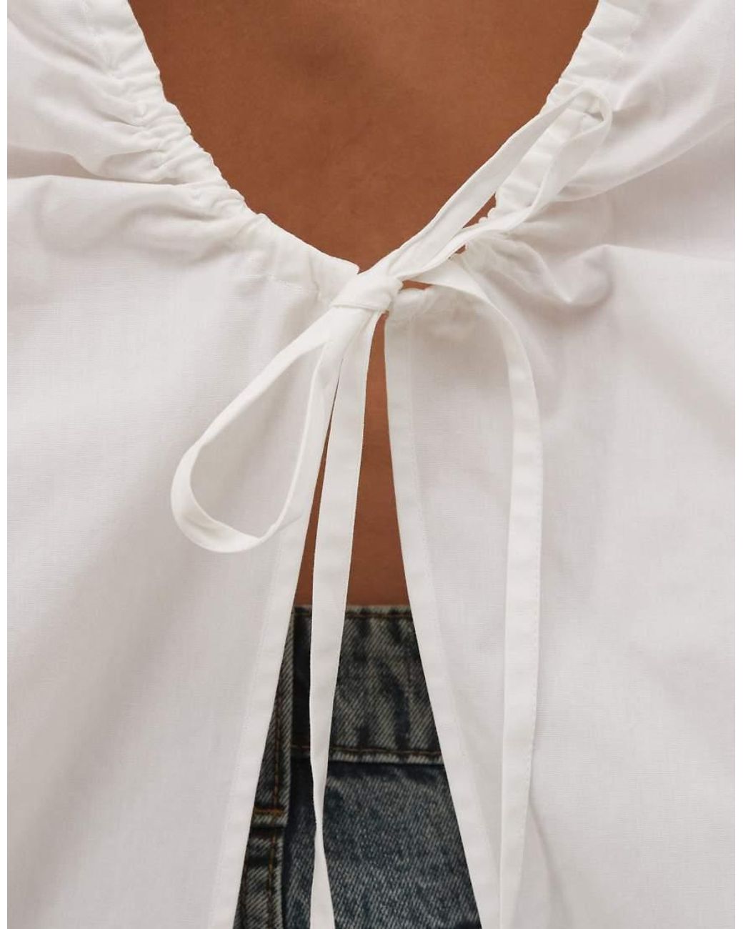 Collusion White Oversized Shirt With Cut Out Back Detail