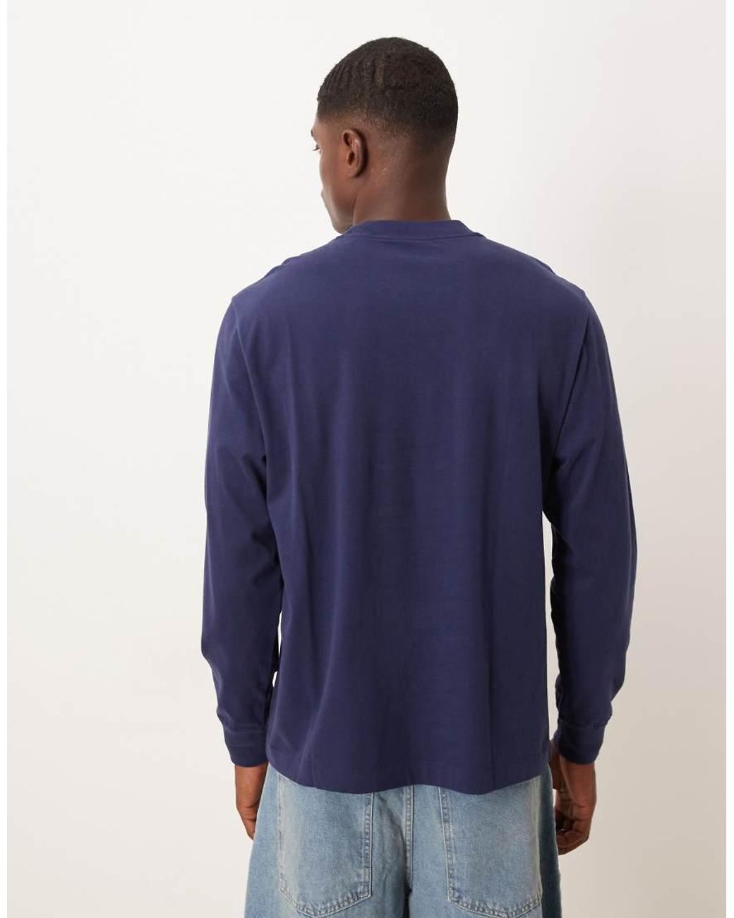 Abercrombie & Fitch Blue Premium Heavyweight Long Sleeve T-Shirt for men