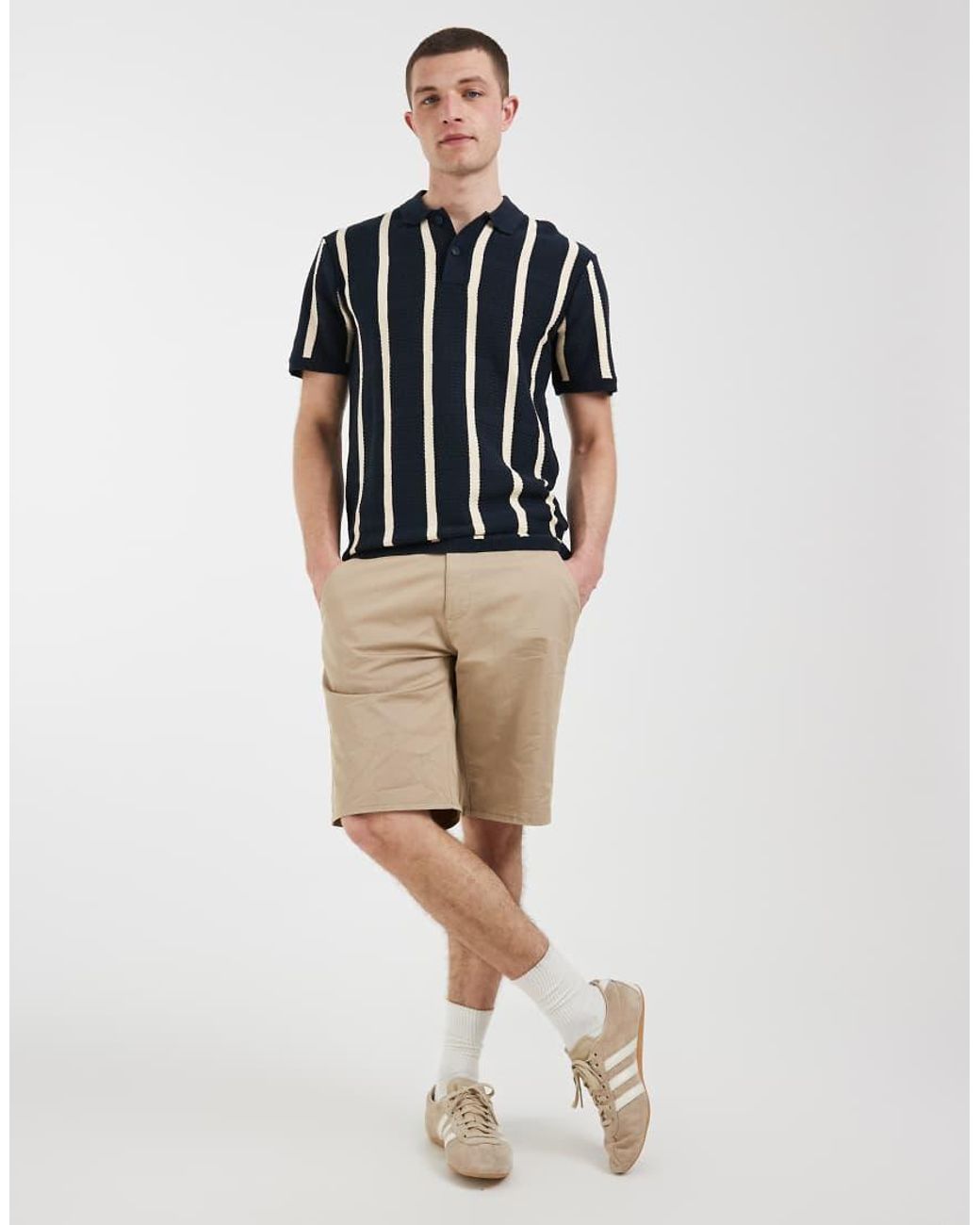 Blend Blue Cotton-Rich Slim Fit Chino Shorts for men
