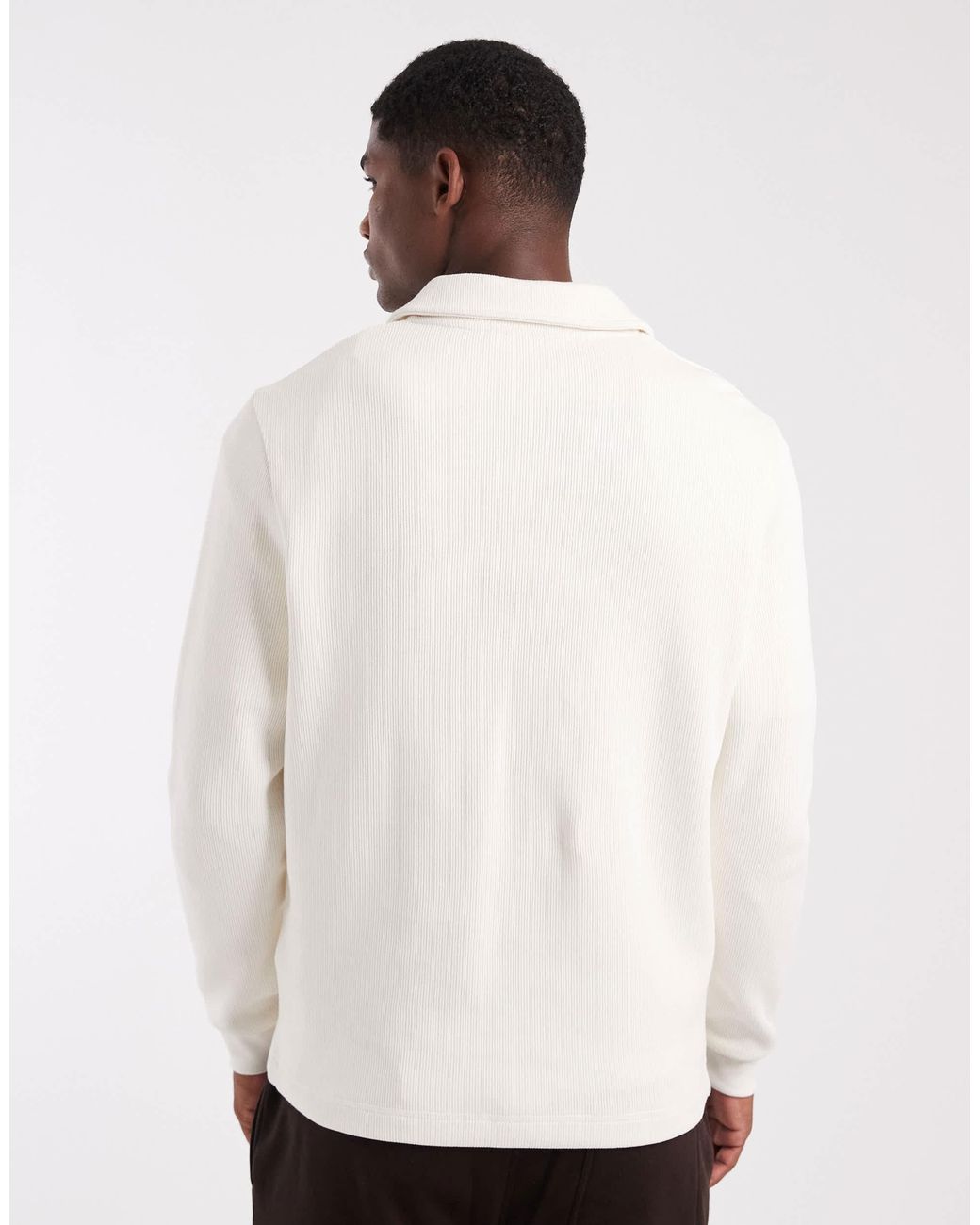 ASOS White Oversized Button Polo With Pocket for men