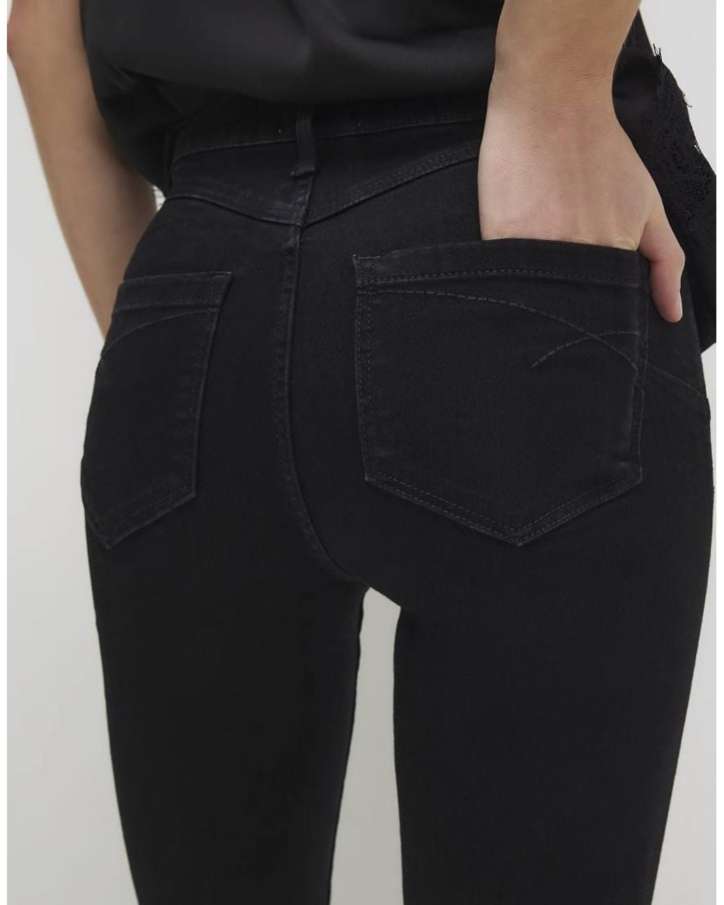 River Island Blue Mid Rise Sculpt Skinny Jeans