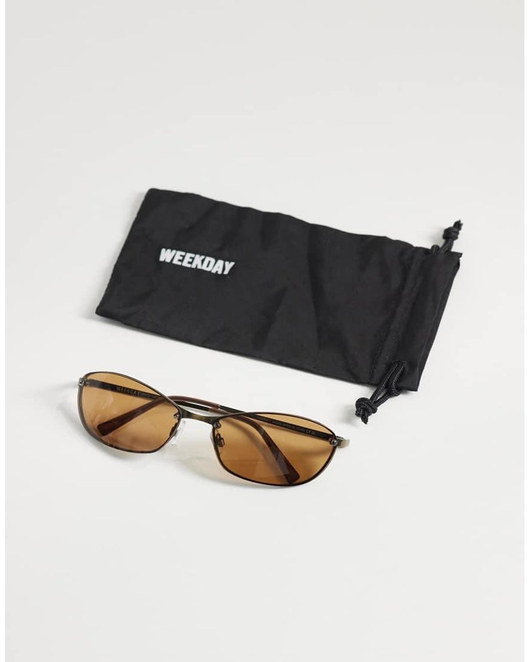 Rahtech Weekday Weekday Rimless Oval Sunglasses in Natural | Lyst UK