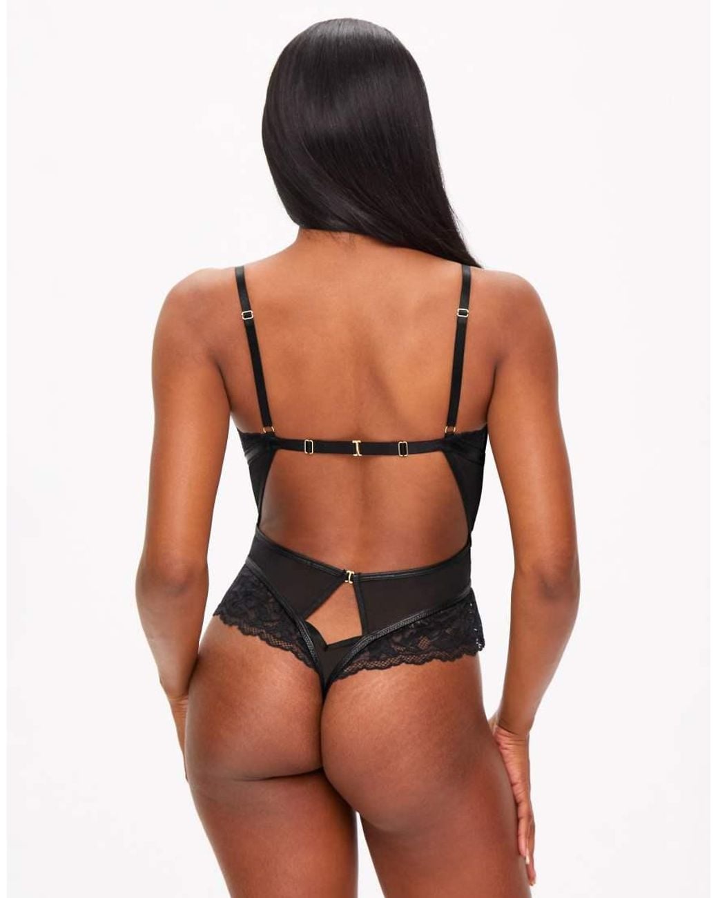 Ann Summers Black Boudoir Tease Crotchless Teddy