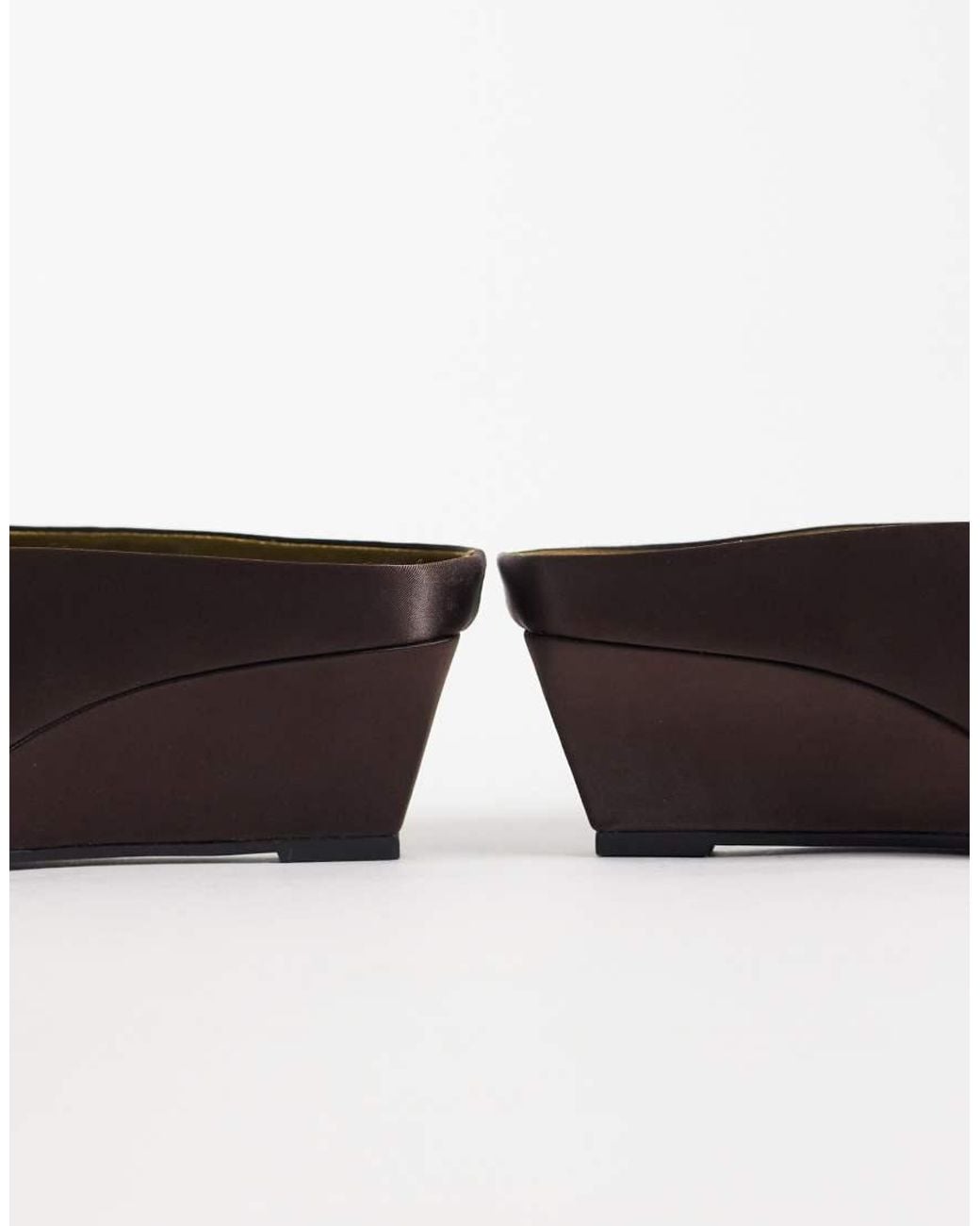 ASOS Brown Hendrix Toe Thong Wedge