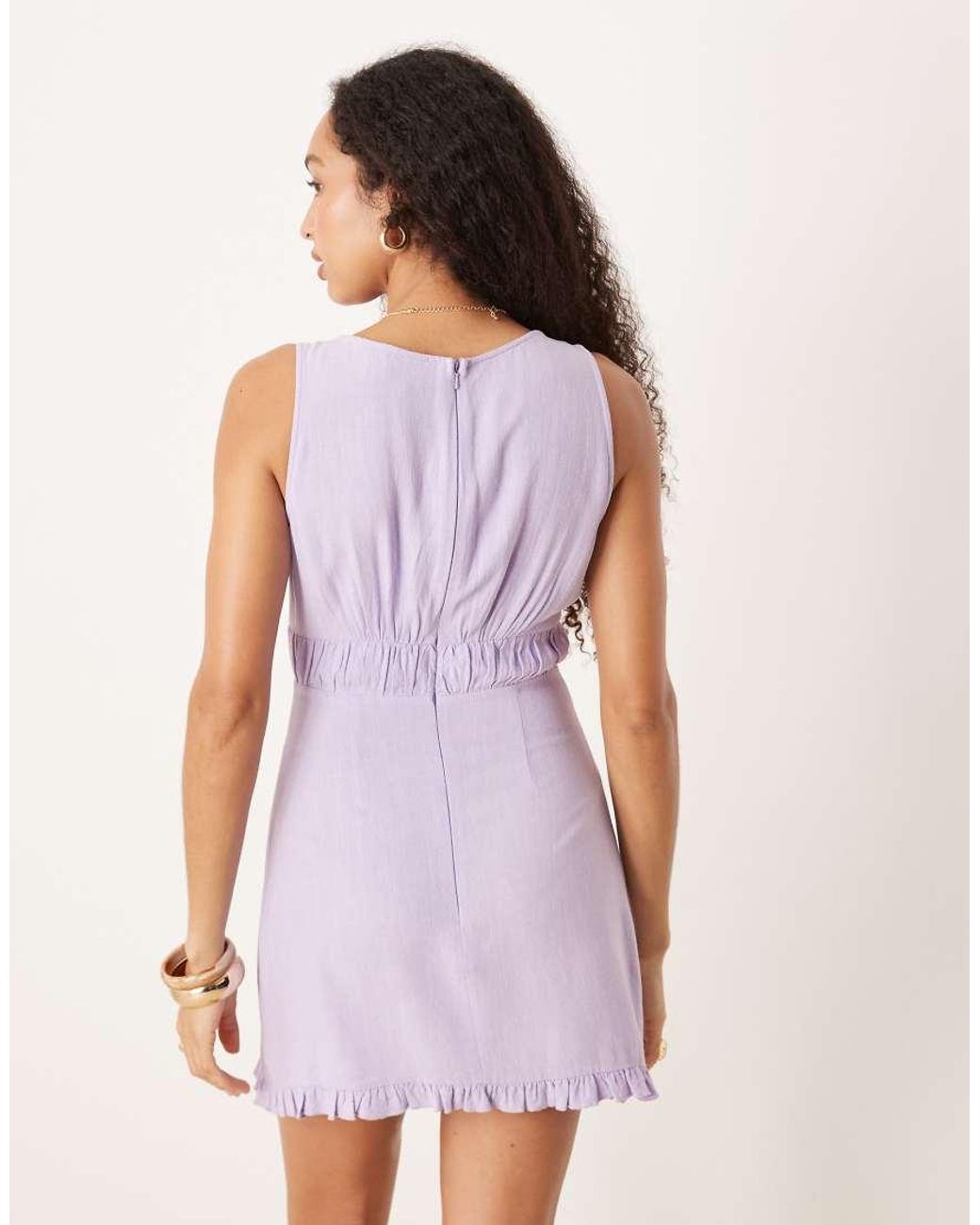 ASOS Pink V Neck Tie Front Mini Dress