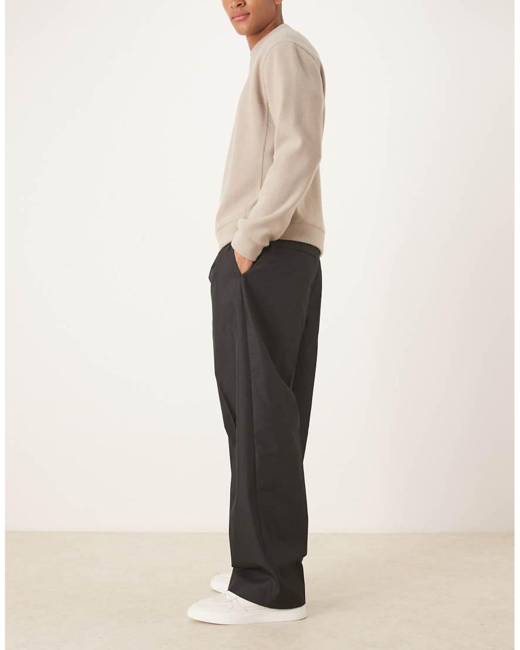 ASOS Black Tailored Wide Leg Pants for men