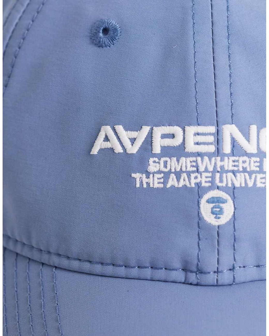 Aape By A Bathing Ape Blue Aape By A Bathing Ape Logo Baseball Cap