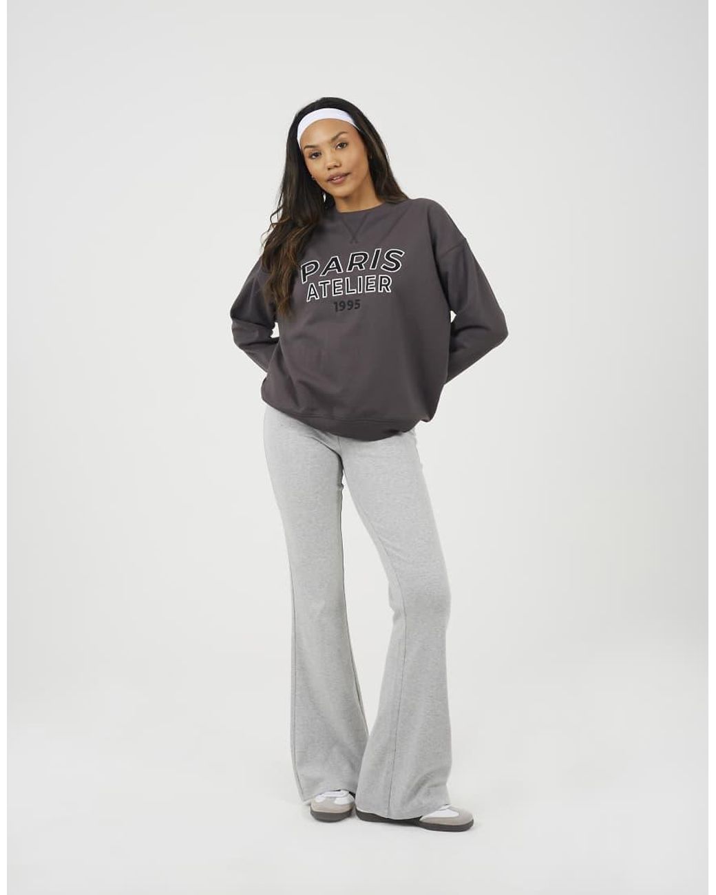 Brave Soul Gray Crew Neck Embroidered Sweatshirt