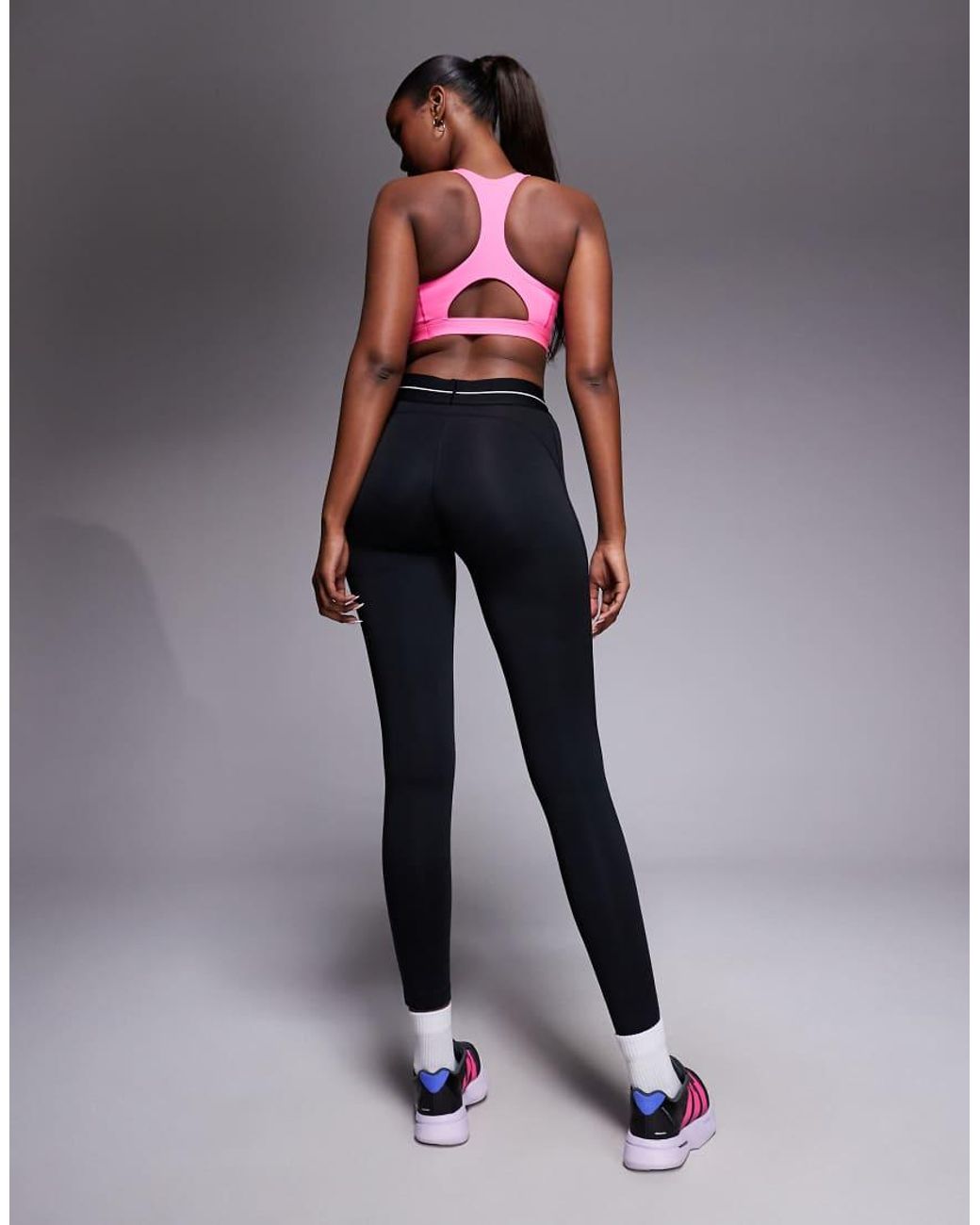 Adidas Originals Pink Adidas Training Hyperglam Linear Full Length leggings