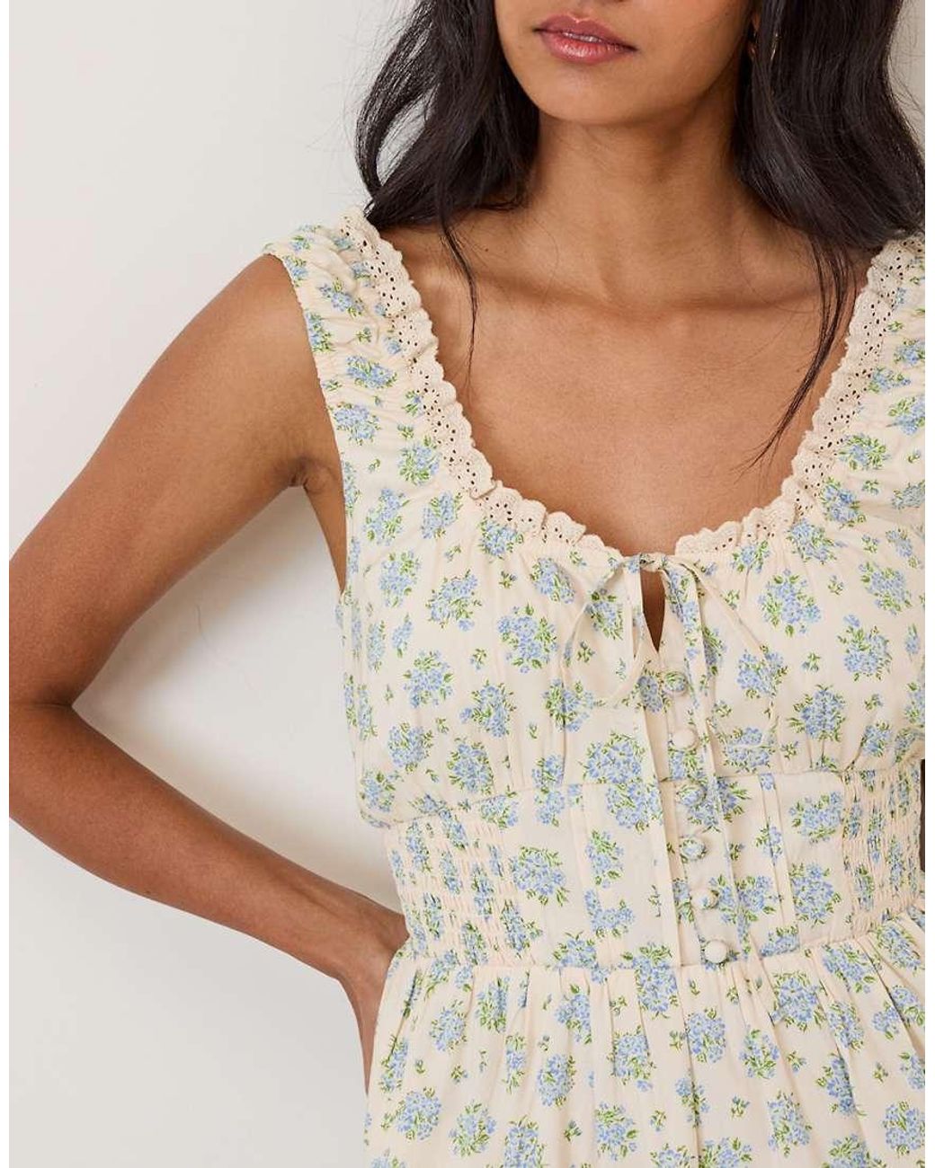 Nobody's Child Natural Rylee Bodice Detail Sleeveless Midi Dress