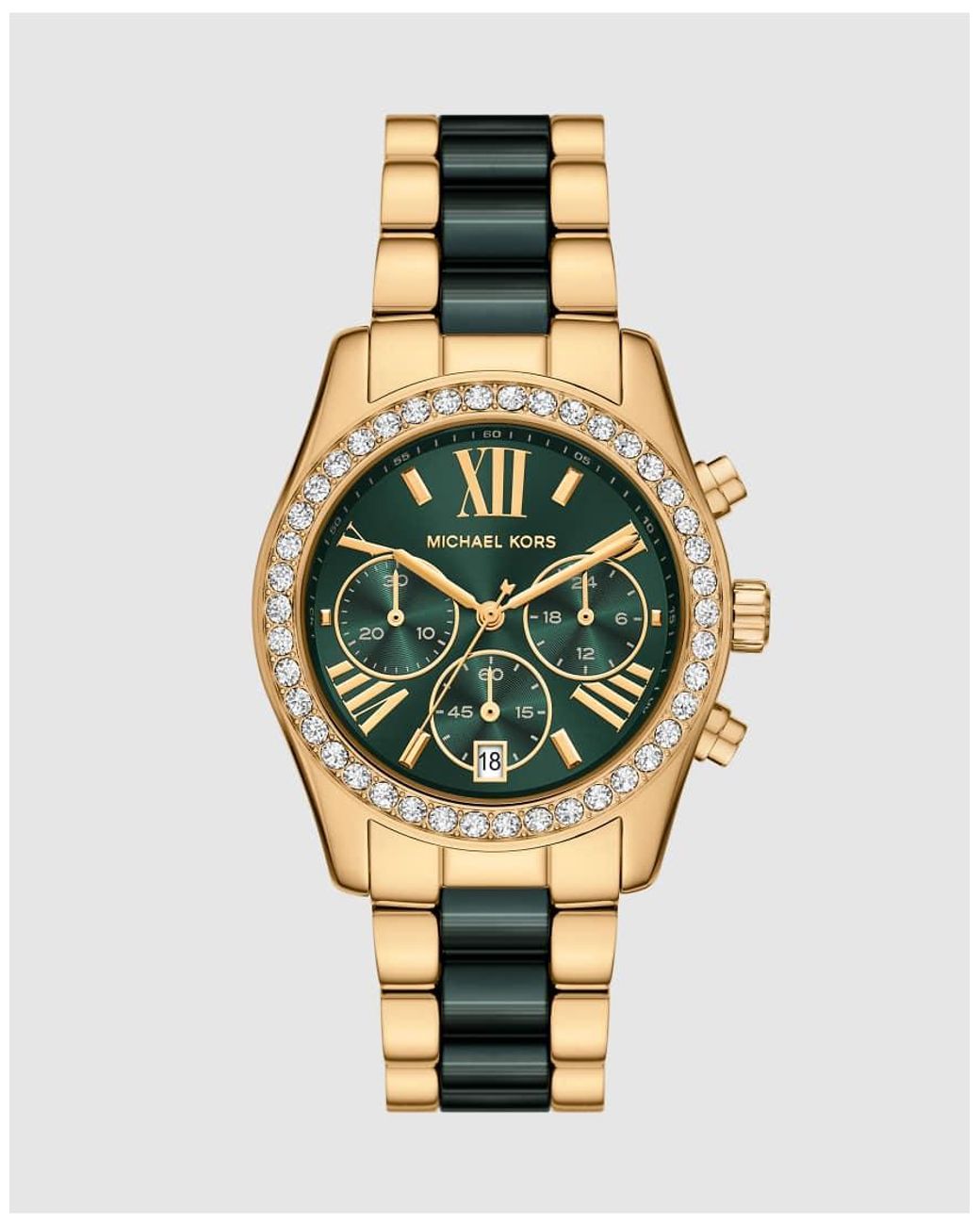 Michael Kors Metallic Lexington Chronograph Ceramic And-Tone Stainless Steel Watch