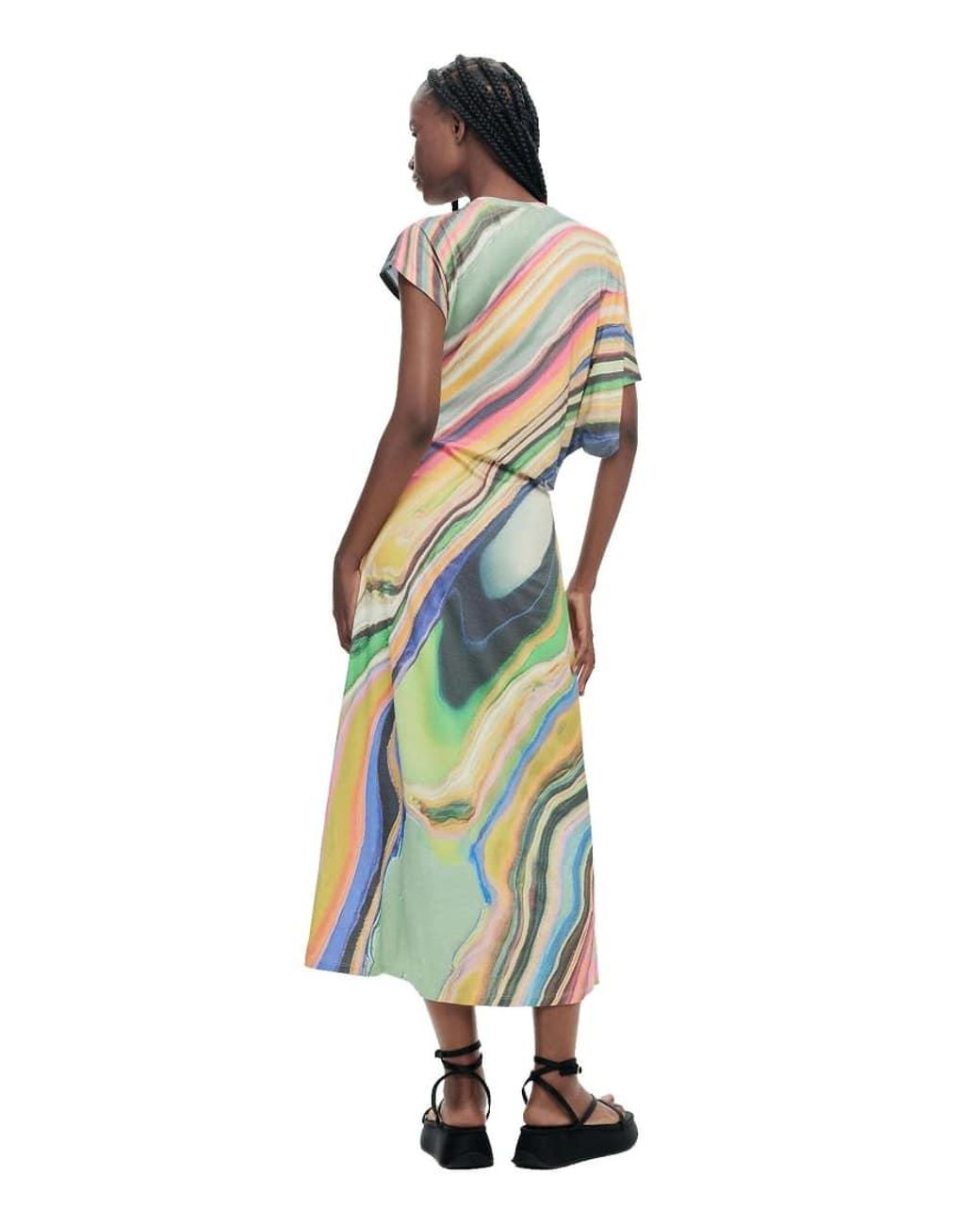 Desigual White Maxi Wave Dress