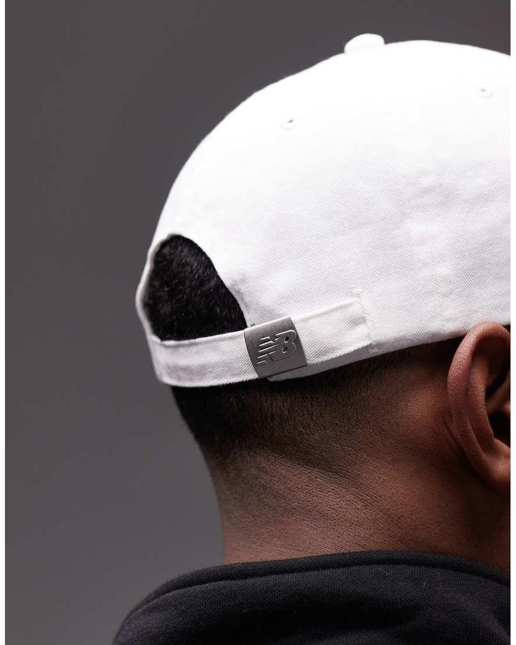 New Balance White 6 Panel Classic Hat for men