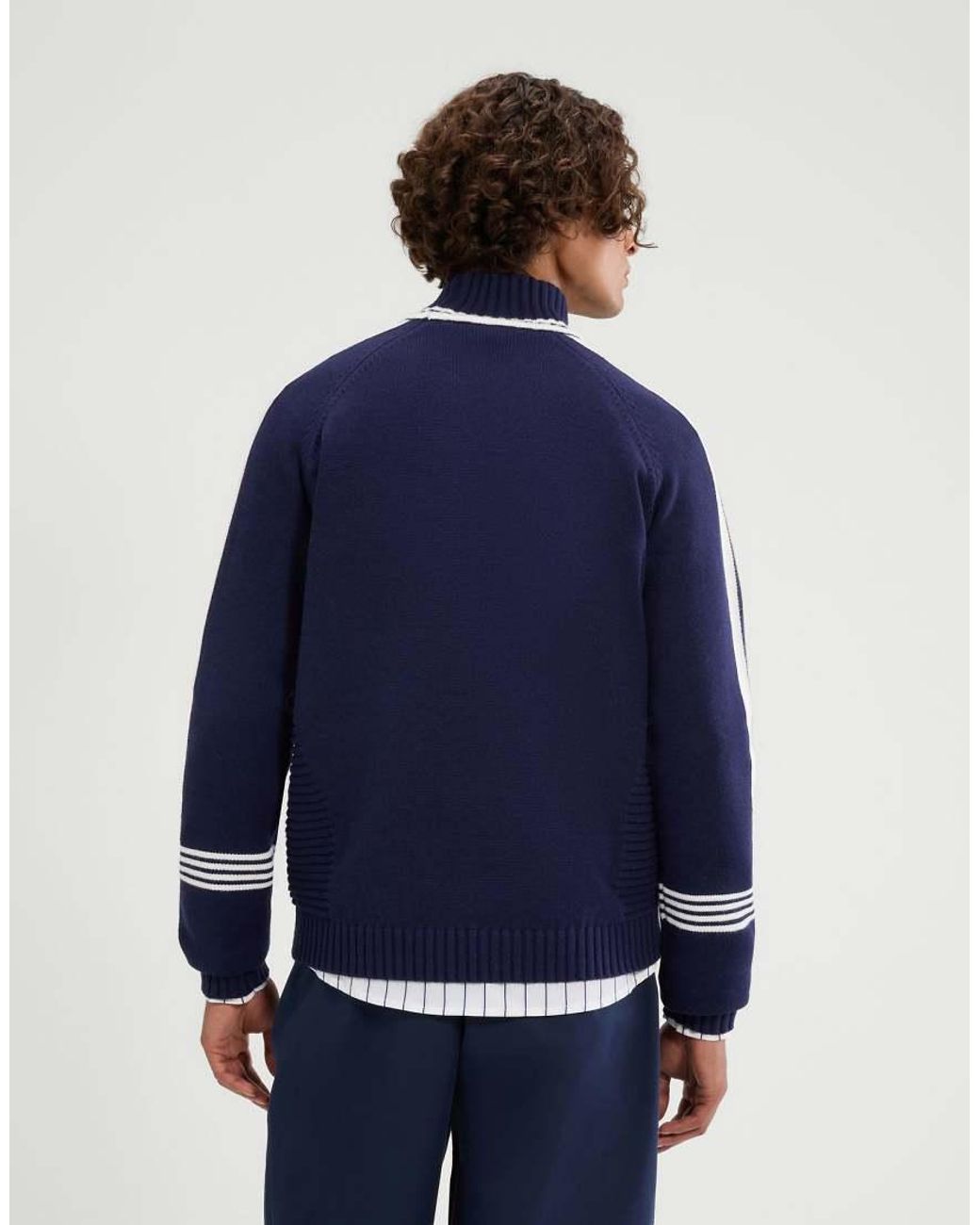 Ellesse Blue Pellini Long Sleeve Knitted Jumper for men