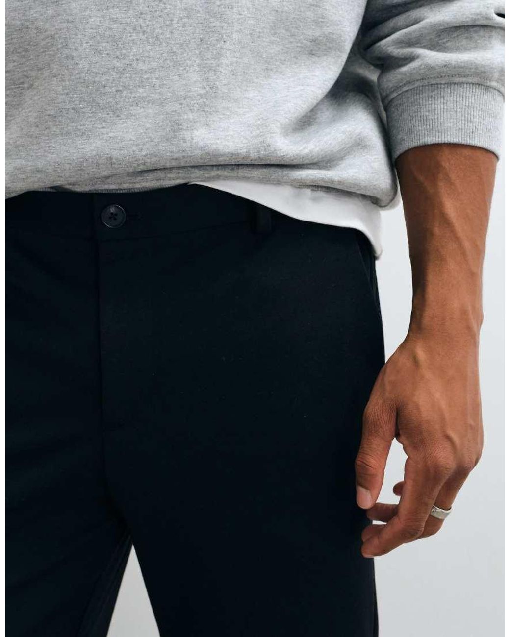Jack & Jones Gray Slim Fit Smart Trousers for men