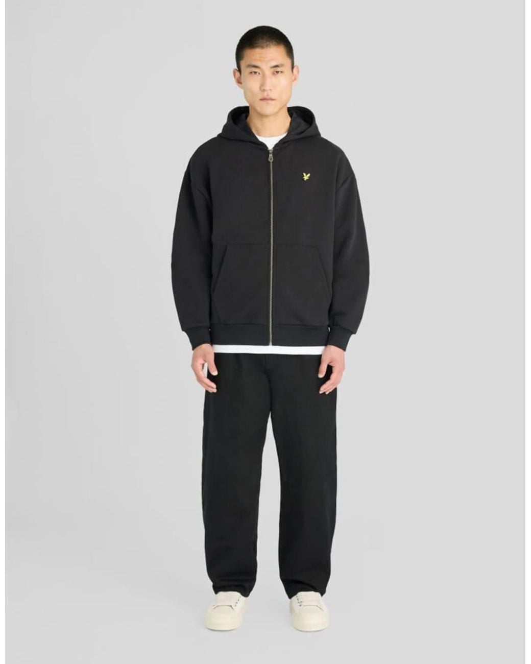Lyle & Scott Black Mid Layers Heavyweight Loopback Full Zip Hoodie for men