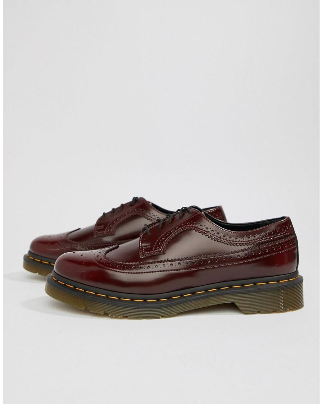 Dr. Martens Suede Vegan 3989 Brogue Shoes In Red for Men | Lyst