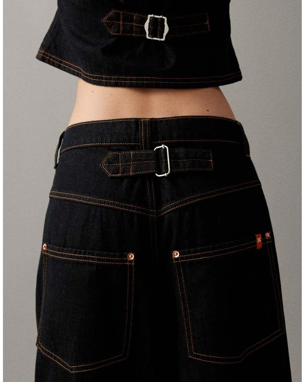 Collusion Black Mid Rise Jean With Contrast Turn Up Hem